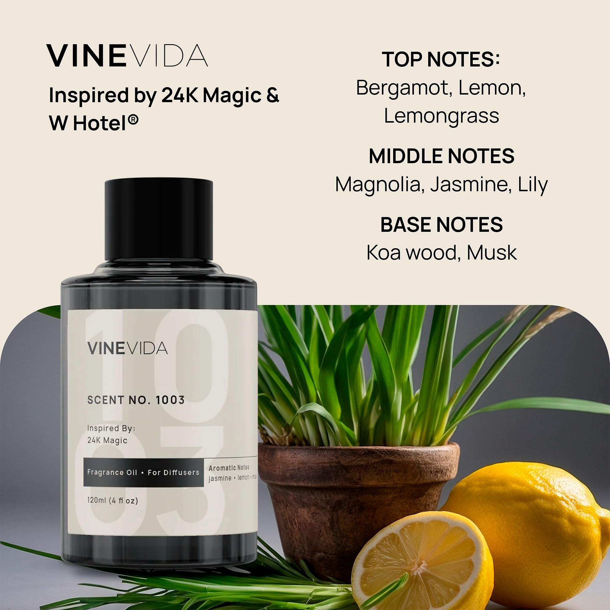 VINEVIDA No1003 : huile parfumée adaptée aux diffuseurs d’air froid.