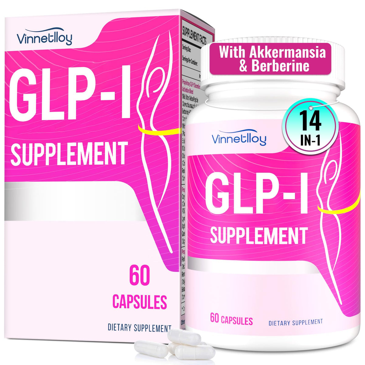 VINNETLLOY GLP-l bouteille et capsules, soutien potentiel au bien-être général