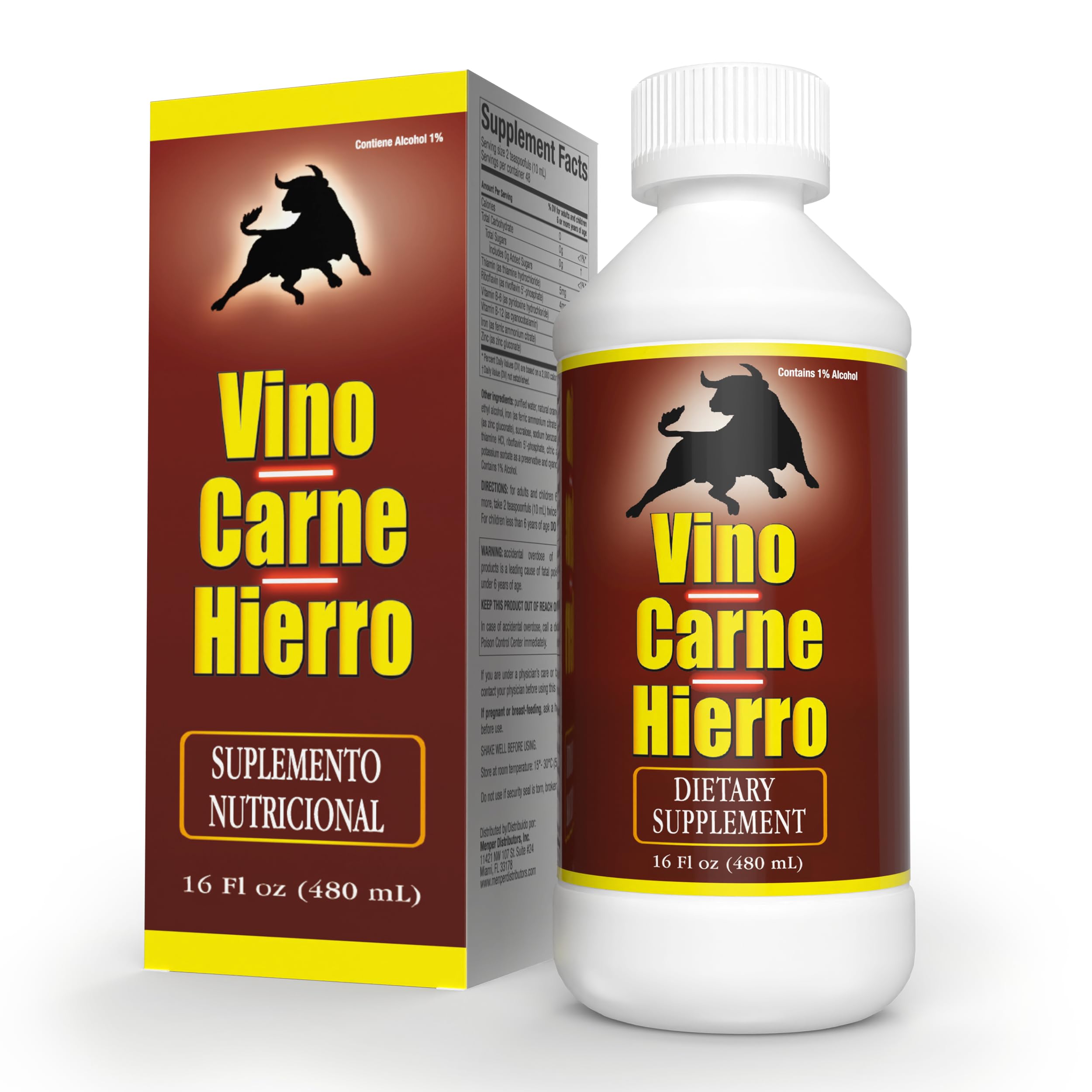 VINO CARNE HIERRO – bouteille 16 onces prête pour énergie durable et bien-être.