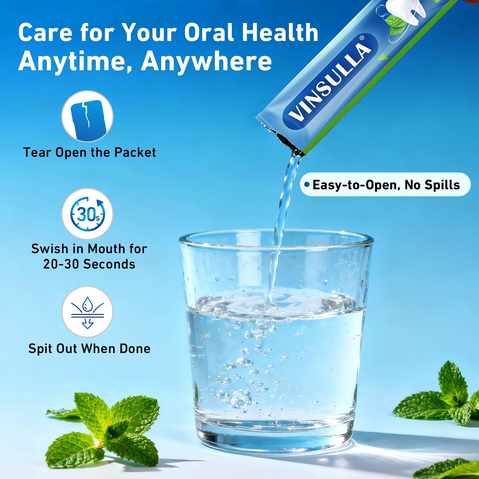 VINSULLA fraîcheur menthe haleine durable après utilisation