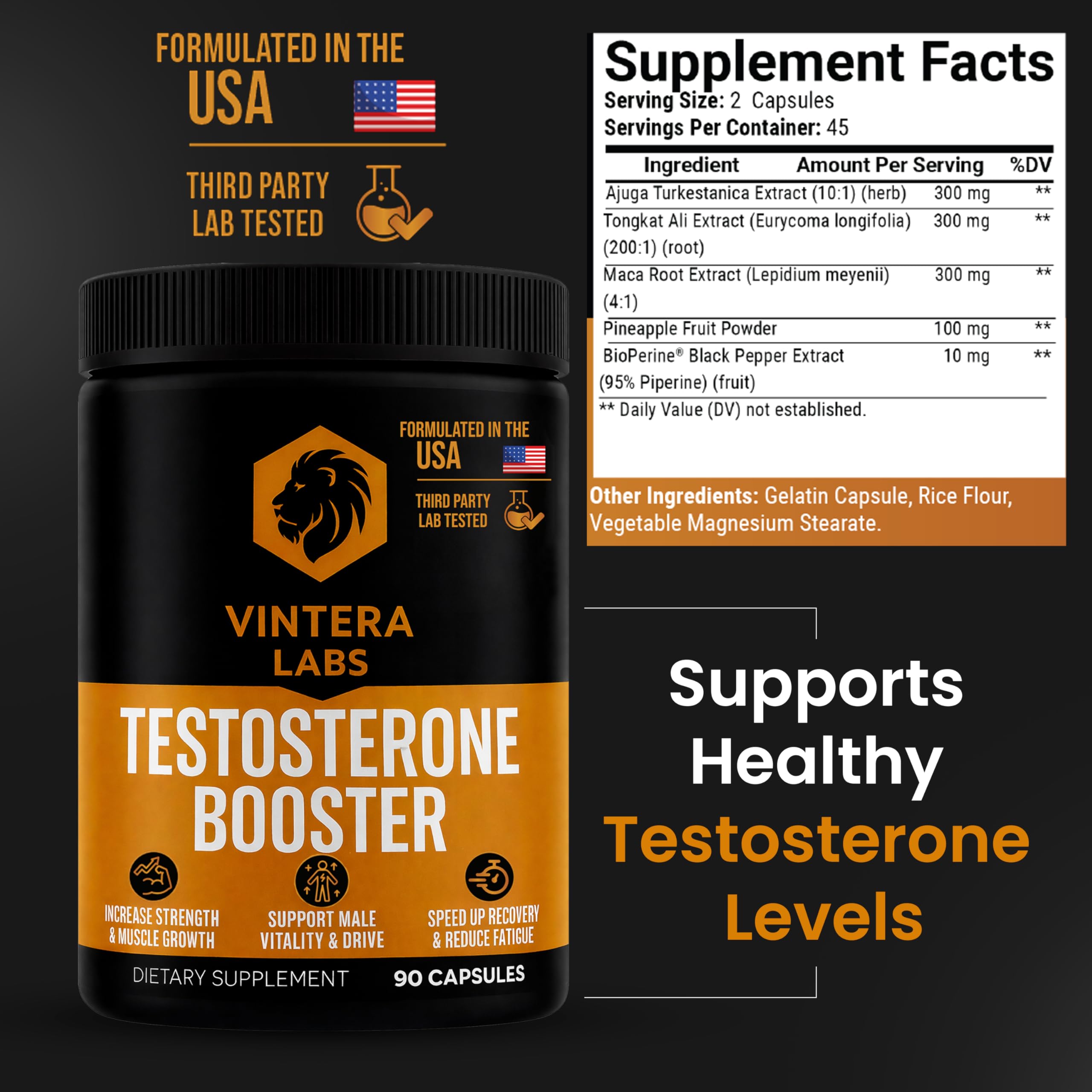 Turkesterone présent pour favoriser endurance et récupération après l’effort.