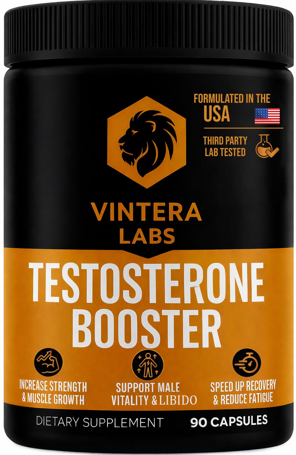 VINTERA LABS Booster de testostérone – bouteille prête à l’emploi et énergie potentielle.