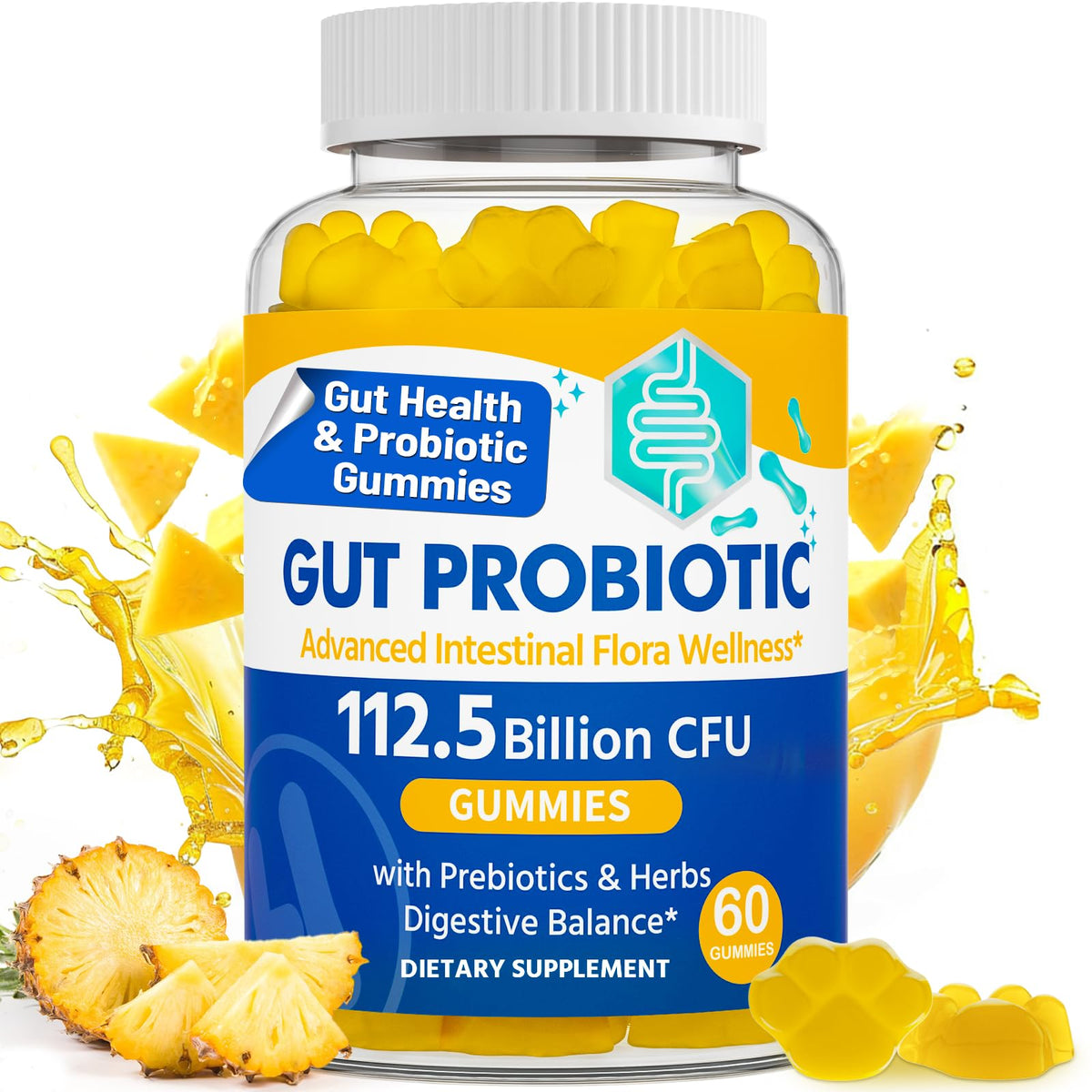 Gommes probiotiques VIOAFSLSE dans la bouteille, soutien digestif quotidien