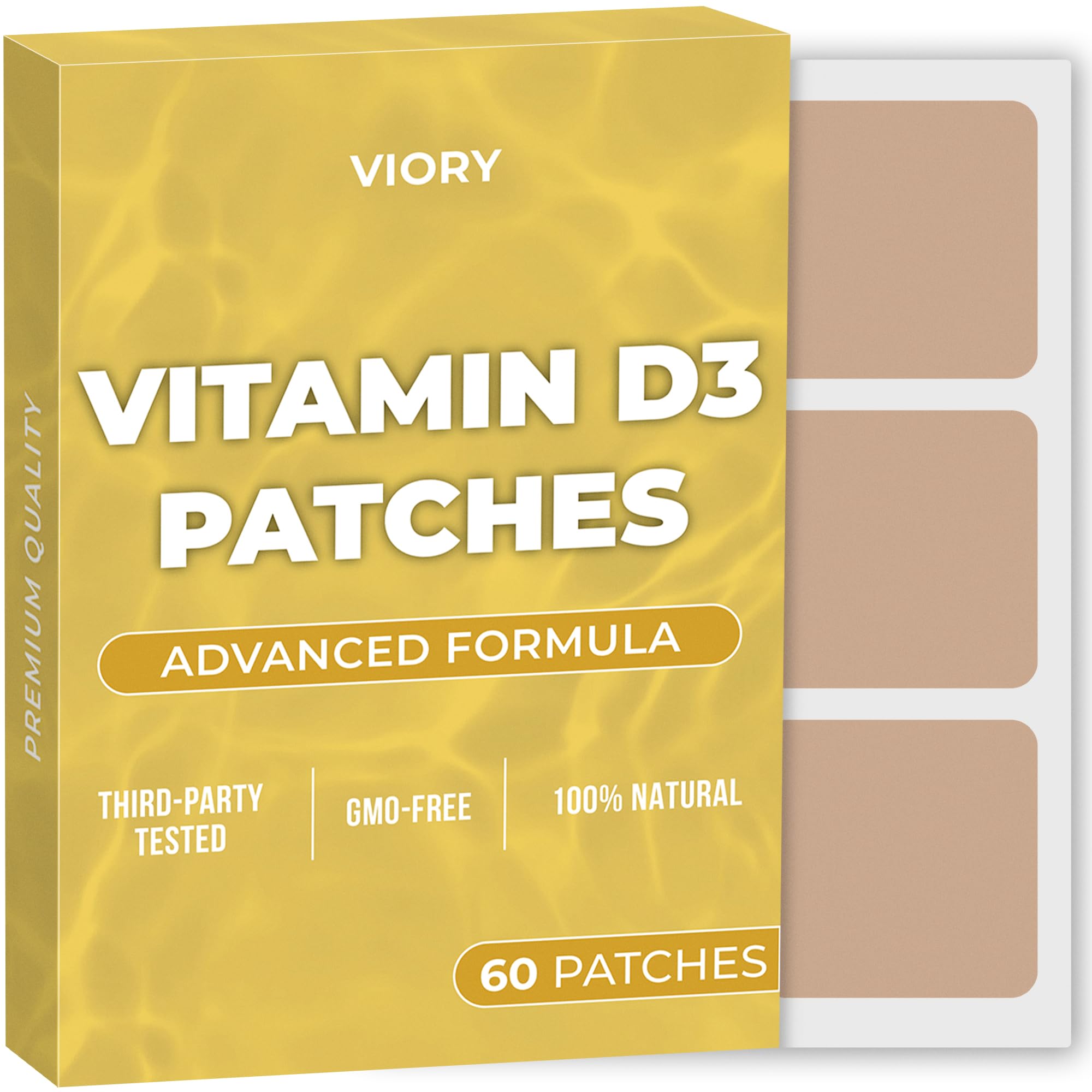 VIORY D3 Patches – emballage clair et pratique pour démarrer une routine naturelle.