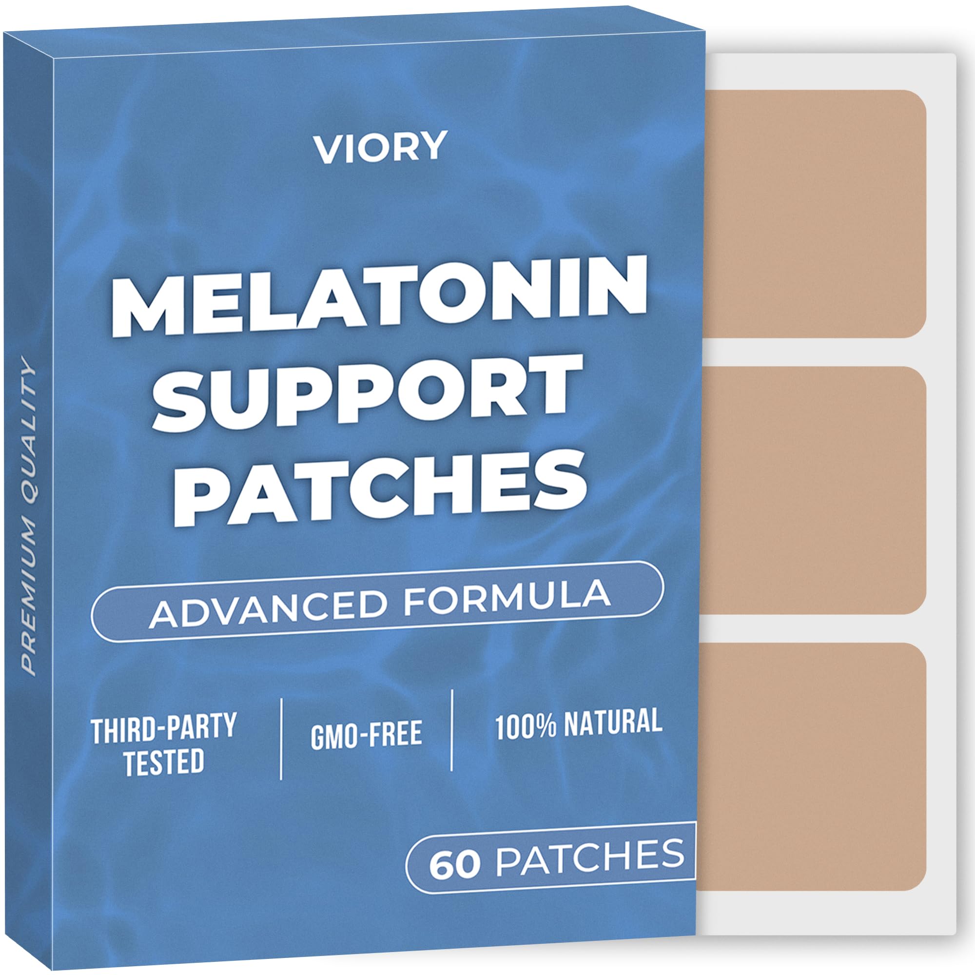 VIORY Mélatonine Patch appliqué sur peau pour une transition douce vers le sommeil.
