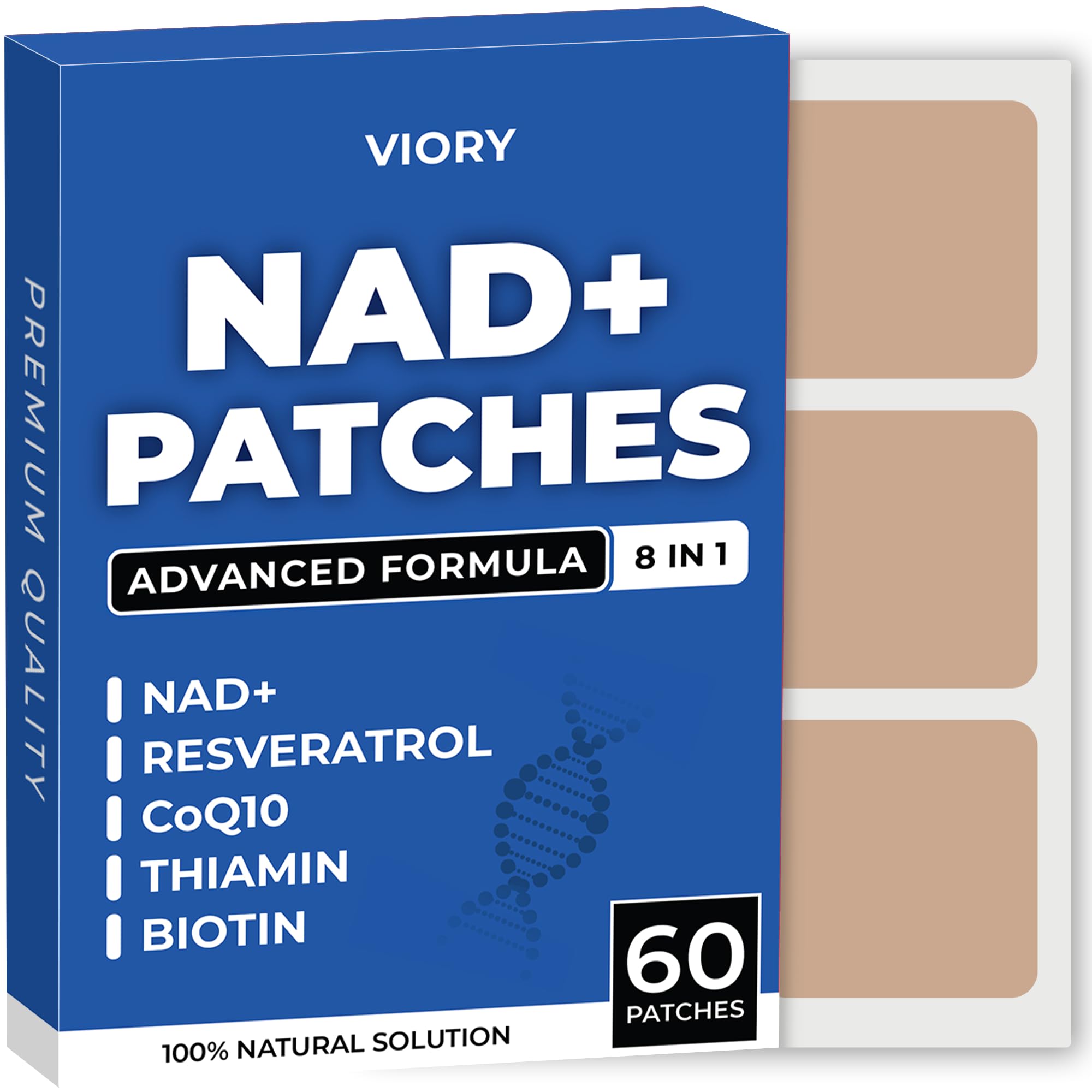 VIORY NAD+ Patch Classic appliqué sur peau, énergie au quotidien suggérée.