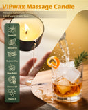 VIPwax huile massage cire soja fondue, offre une texture chaude et hydratante.