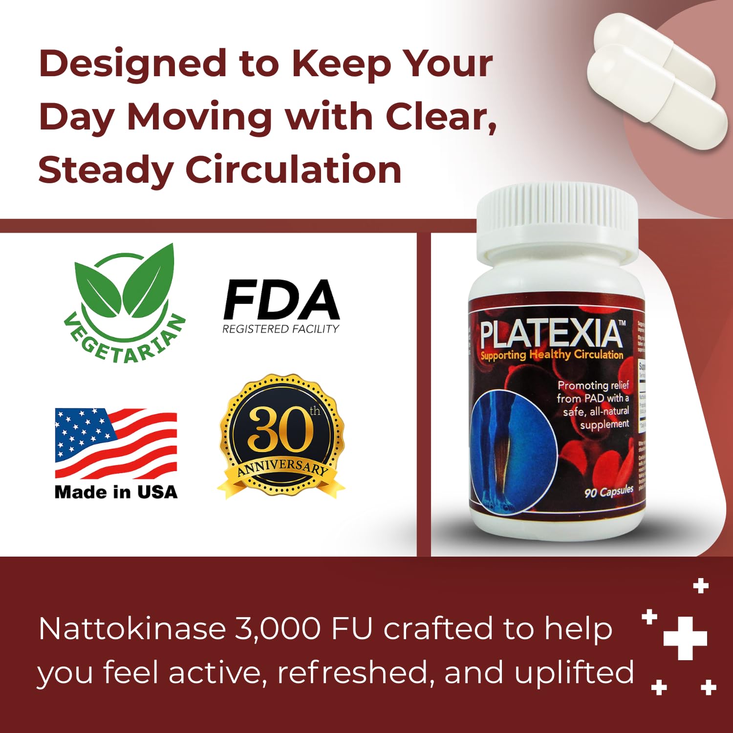 Vision Nutra Platexia - Capsule: texture douce et facile à avaler.