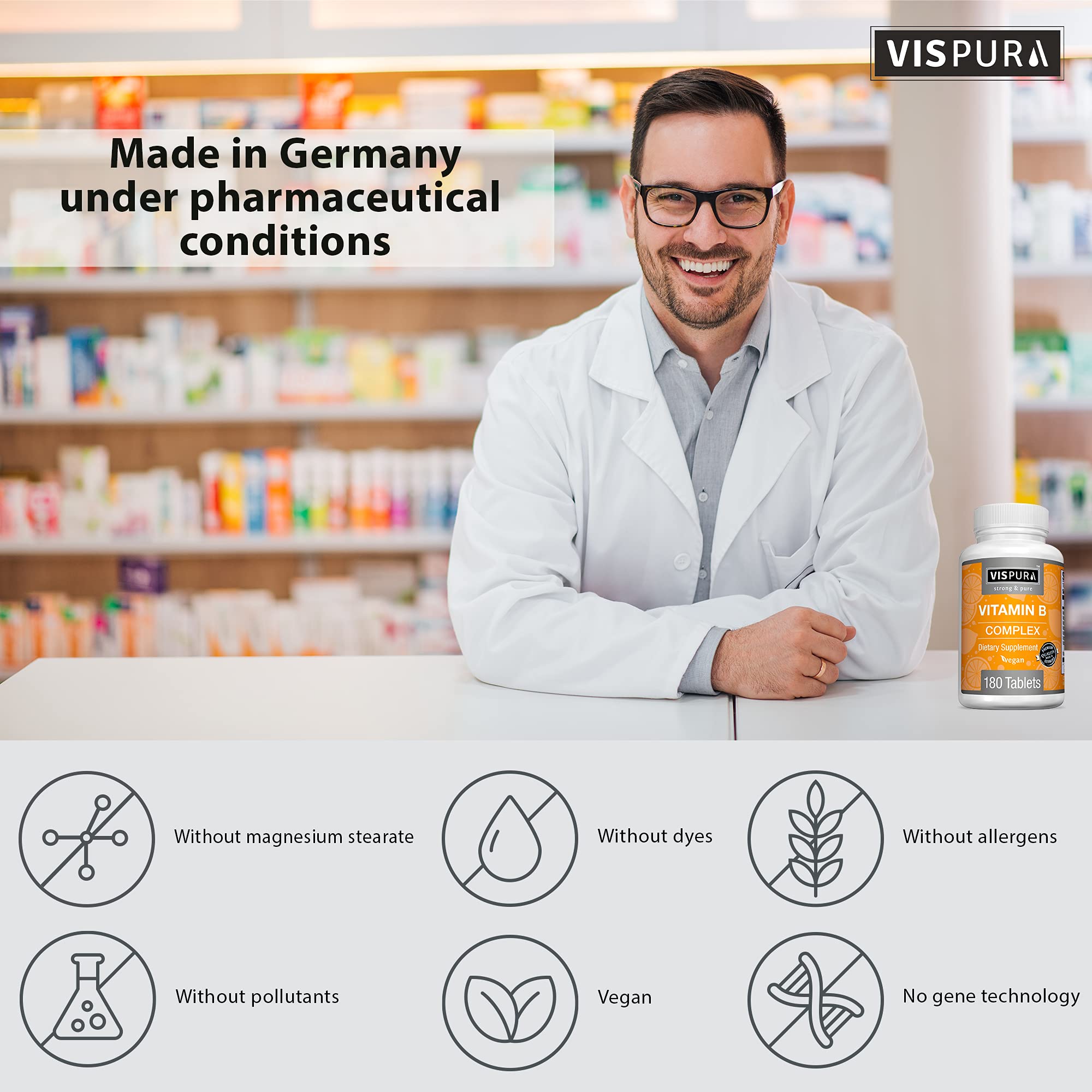 VISPURA tablettes-b-complex-absorption-amelioree: absorption améliorée pour une efficacité.