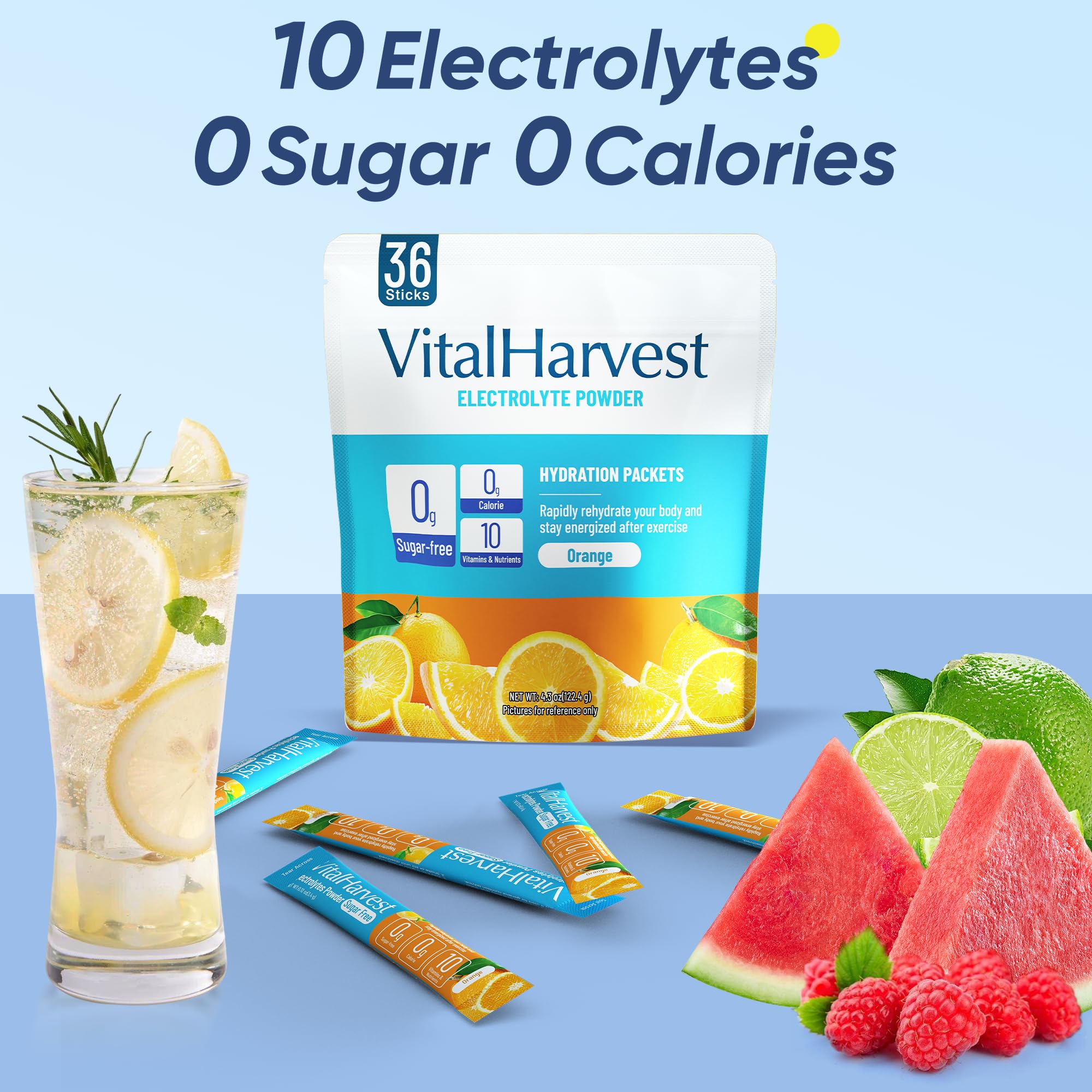 Sachets individuels VitalHarvest faciles à emporter pour voyage et sport.