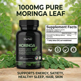 Bouteille ouverte Vita Field Moringa, démontrant l'utilisation simple au quotidien.