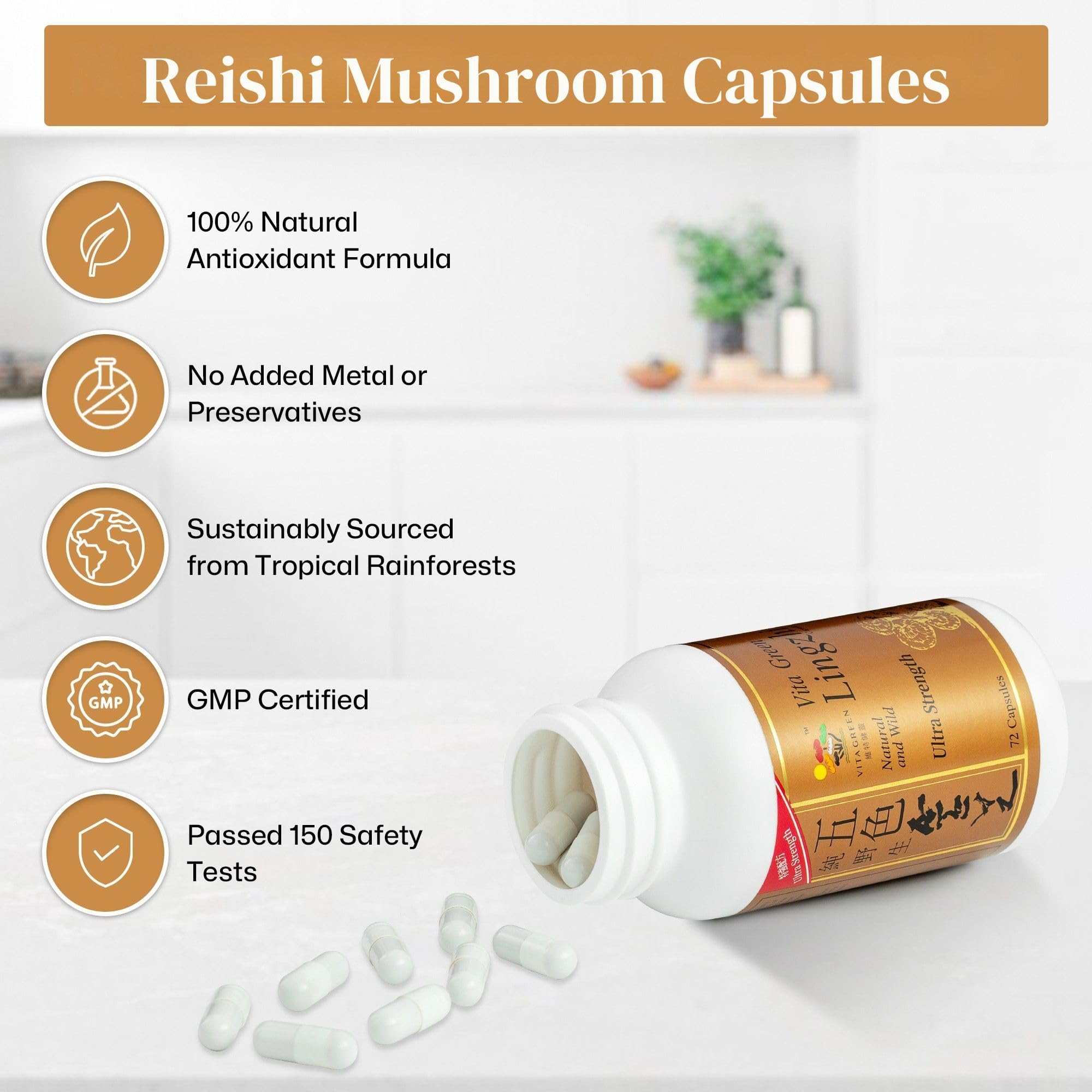Capsules Vita Green Lingzhi à prendre au quotidien pour votre routine.
