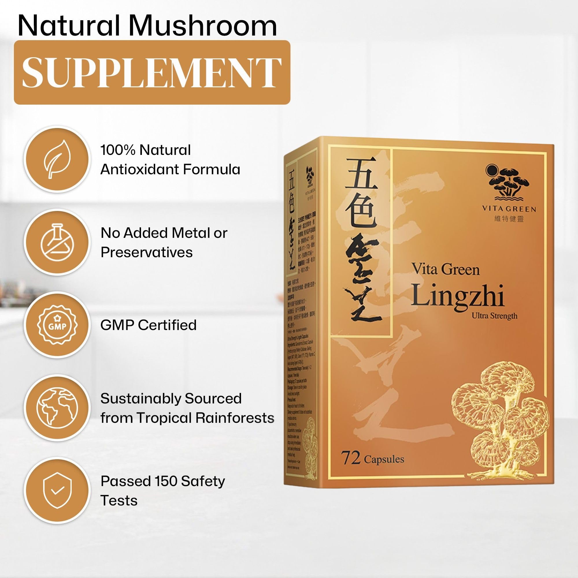 Tableau nutritionnel Vita Green Lingzhi pour suivre votre apport quotidien.