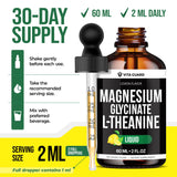 Vita Guard L-Theanine Magnesium Glycinate gouttes etiquette rouge: format pratique.
