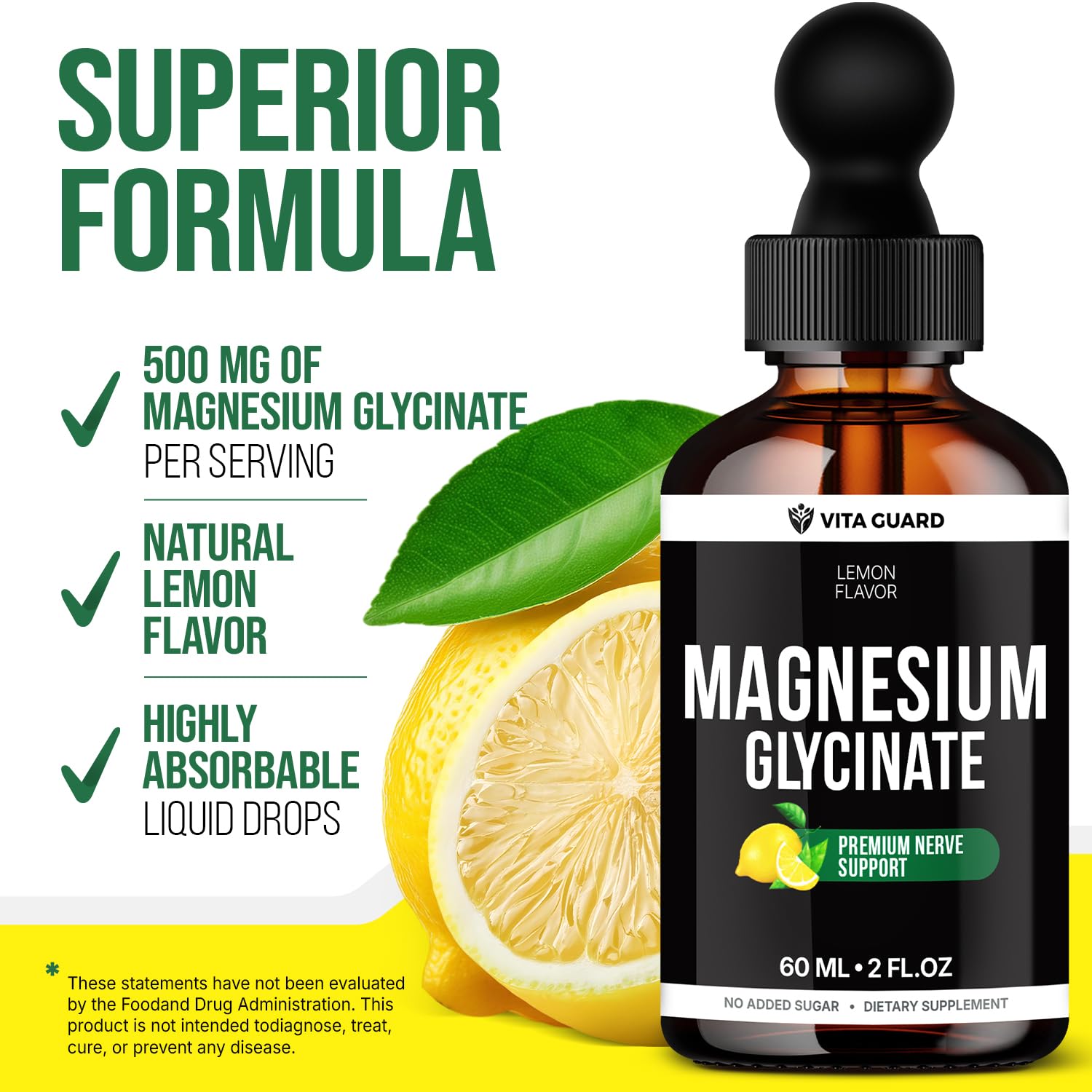 Vita Guard Magnesium Glycinate Gouttes Muscles: soutien potentiel après l’effort