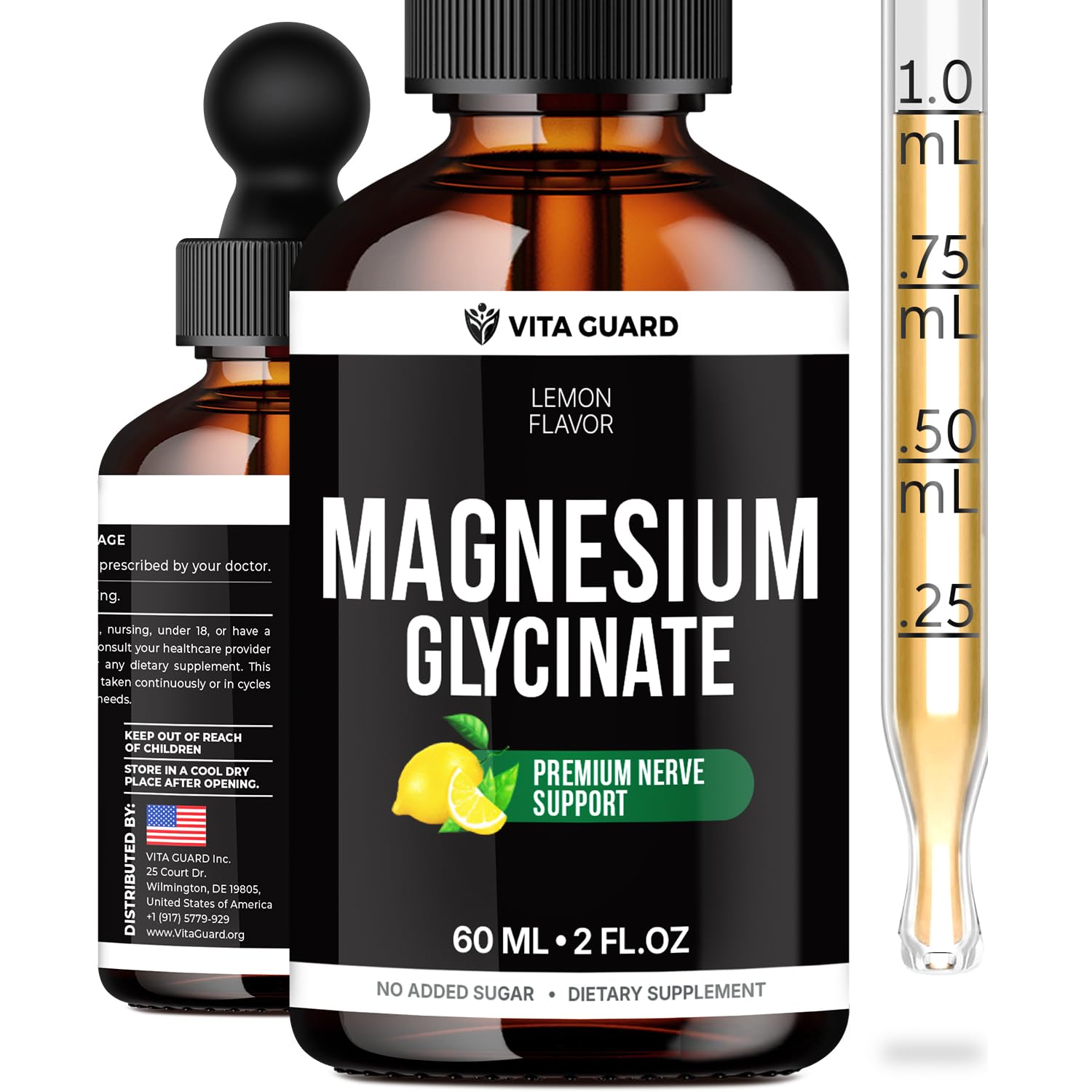 Vita Guard Magnesium Glycinate Gouttes Relaxation: soutien potentiel à la détente