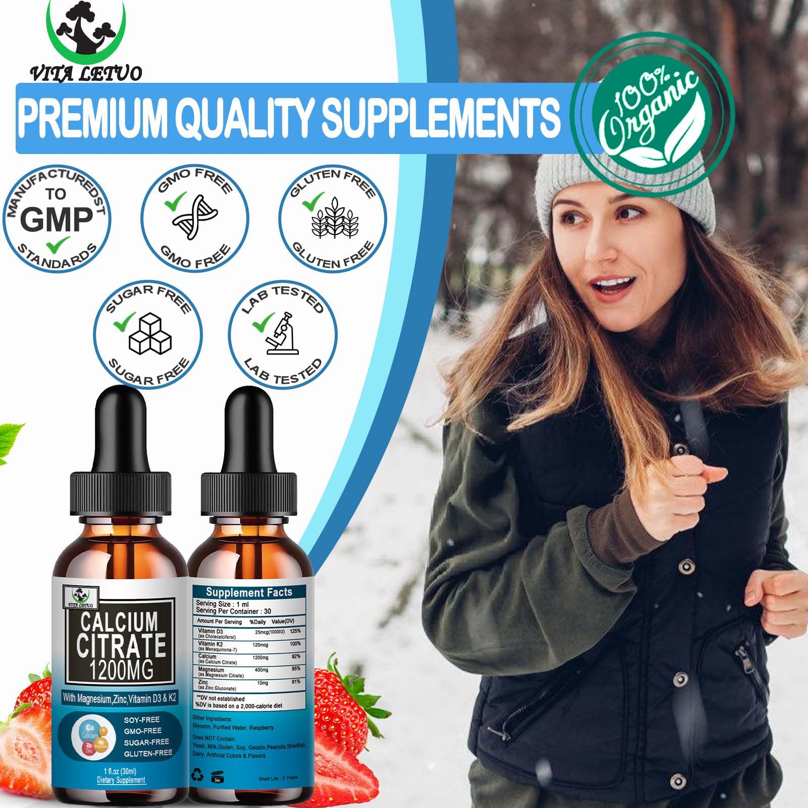 Emballage Vita letuo sans OGM et sans gluten, formulation naturelle