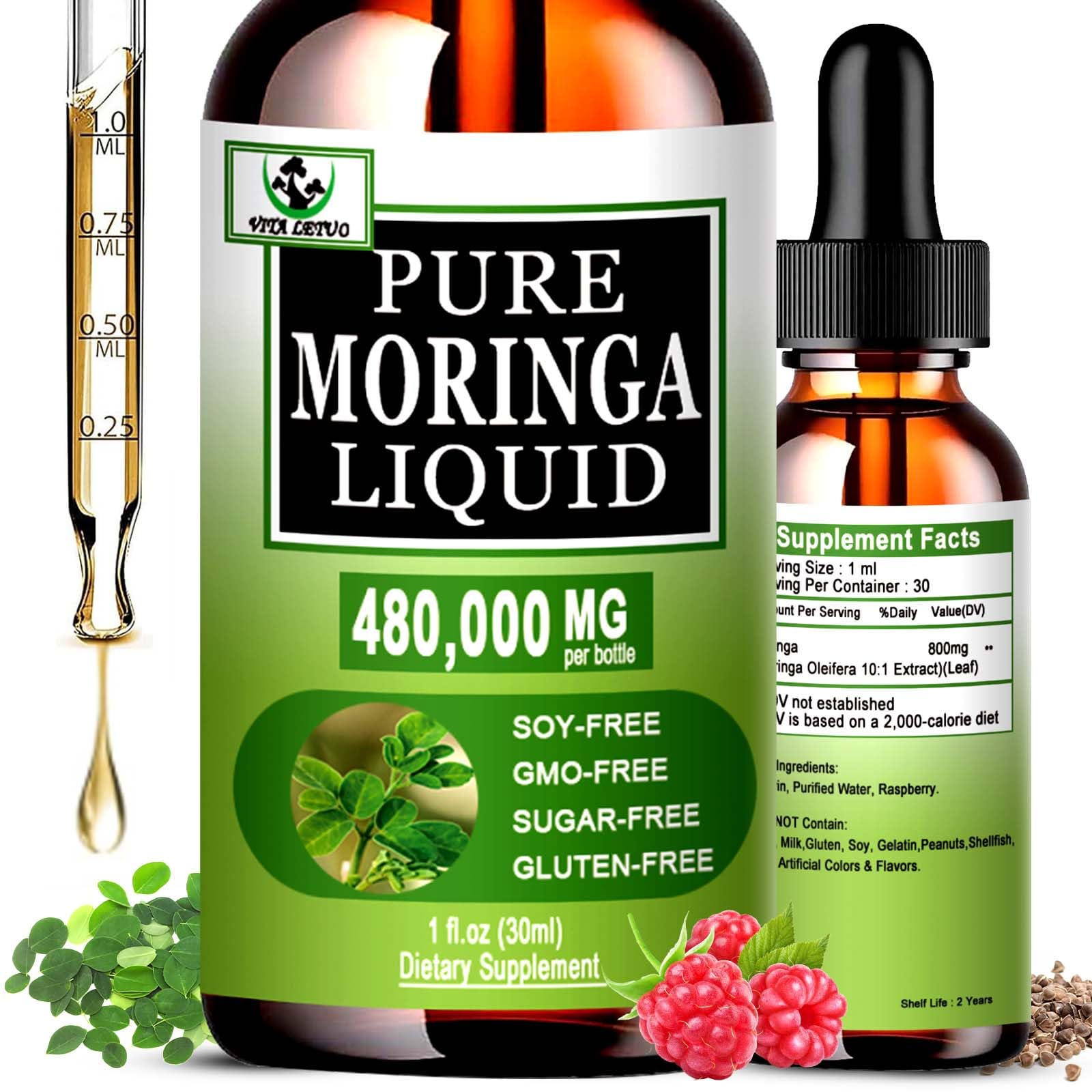 Vita Letuo gouttes moringa liquide - énergie durable en bouteille pratique.