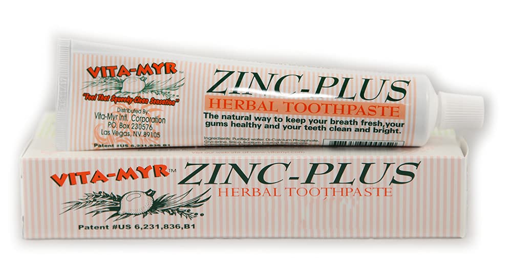 Vita-Myr Zinc+ dentifrice, texture crème lisse, sensation de fraîcheur