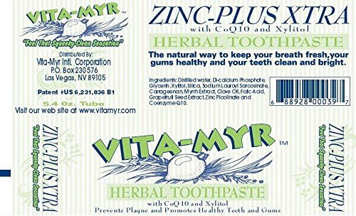 VITA-MYR Zinc+ Dentifrice, utilisation quotidienne facile pour une routine saine.