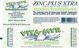 VITA-MYR Zinc+ Dentifrice, utilisation quotidienne facile pour une routine saine.