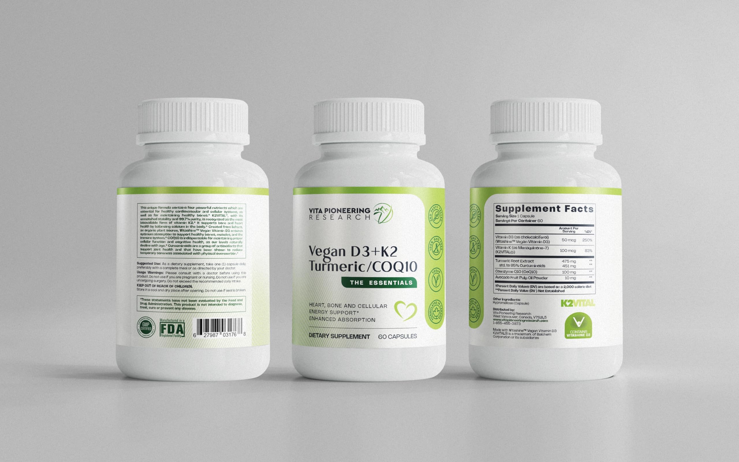 Vita Pioneering Research – capsules quotidiennes faciles à prendre avec repas.