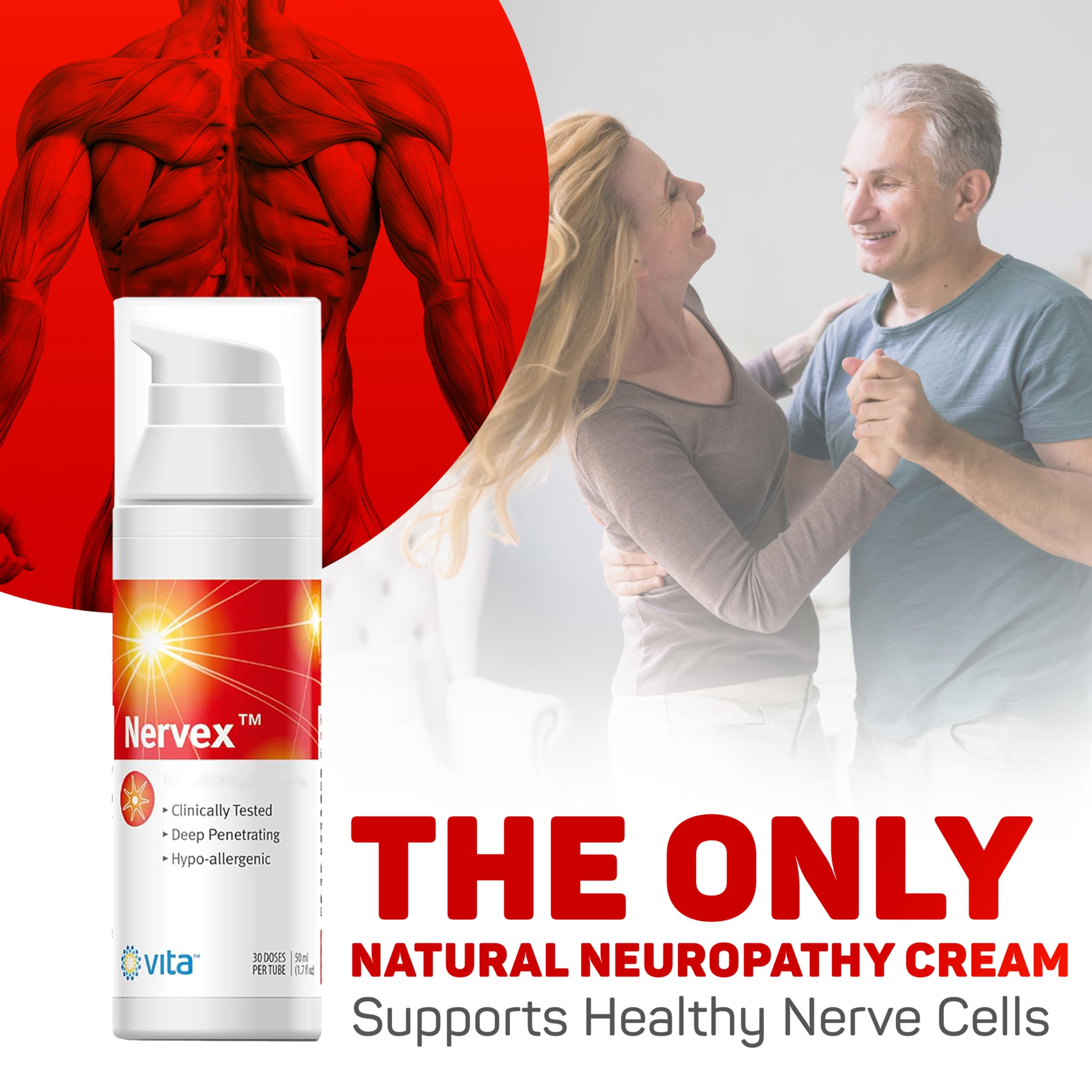 Vita Sciences Nervex, crème-orteils-relief, réduction des inconforts nocturnes.