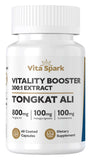 Vita Spark Tongkat Ali 300: capsules visibles dans la bouteille, énergie naturelle et vitalité.