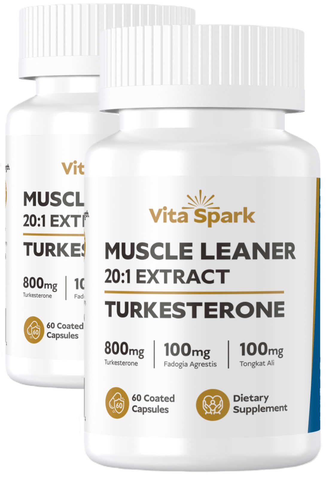 Vita Spark Turkesterone extrait 20:1 – bouteille montrant le complément pour le soutien musculaire