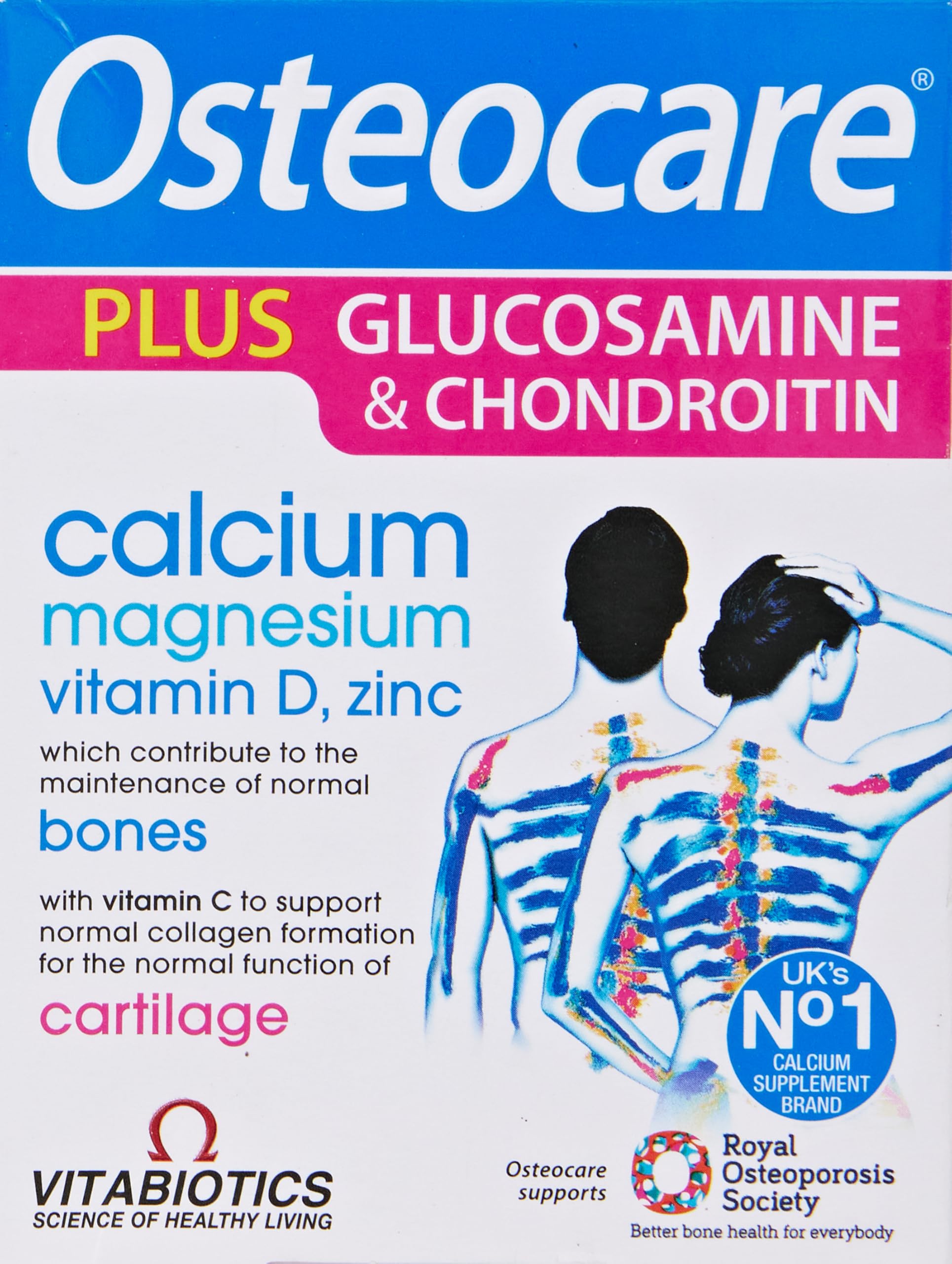 Vitabiotics Osteocare Joint boîte visible, soutien potentiel des articulations au quotidien.