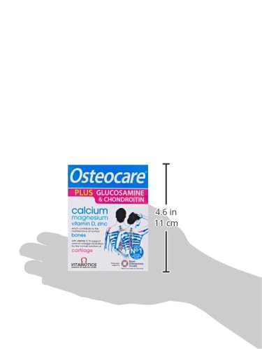 Vitabiotics Osteocare Joint utilisation quotidienne illustrée avec une main prenant un comprimé.