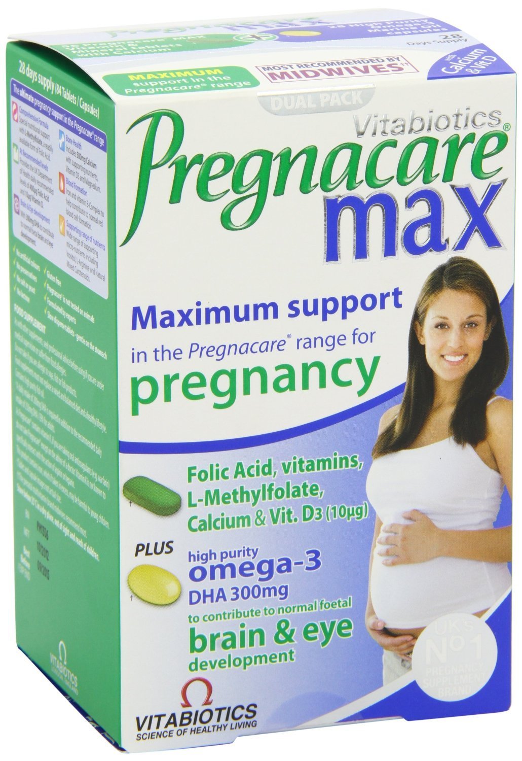 Vitabiotics Pregnacare Max - pack 2x84 tablettes pour soutenir l'apport nutritionnel pendant la grossesse.