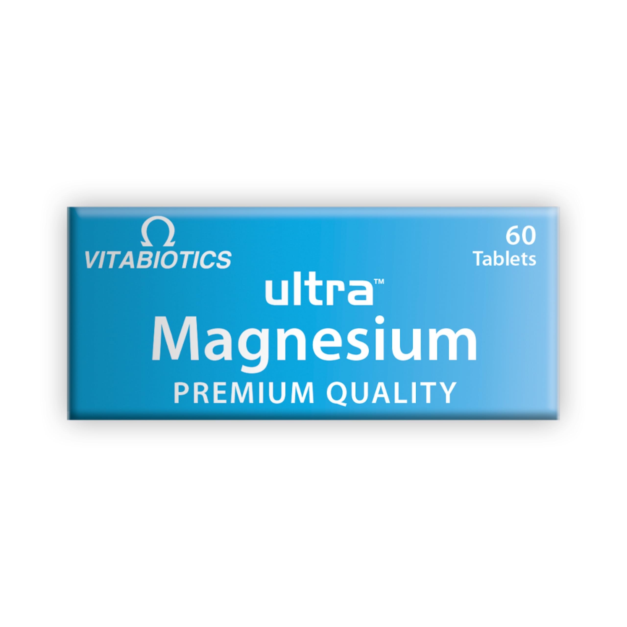 Vitabiotics Ultra Magnésium, dosage journee simplifiee avec un verre d'eau.
