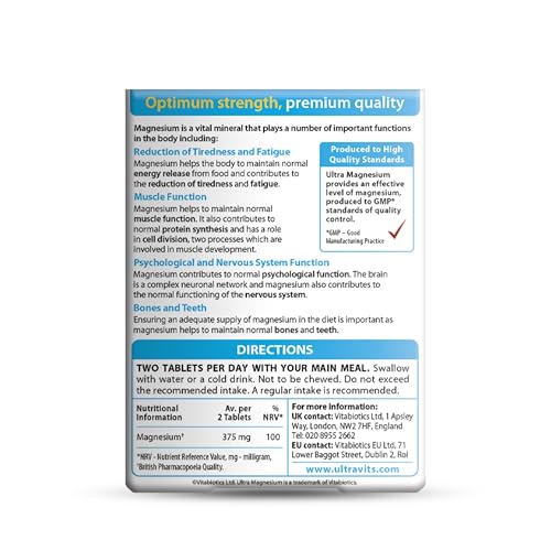 Vitabiotics Ultra Magnésium, comprimés faciles à prendre, pour une routine de bien-être.