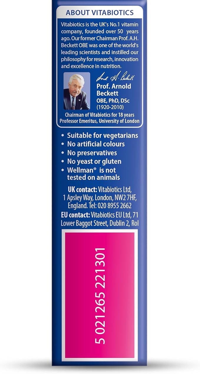 Ingrédients clés Co-Q10 et L-Carnitine dans Wellman Original pour hommes