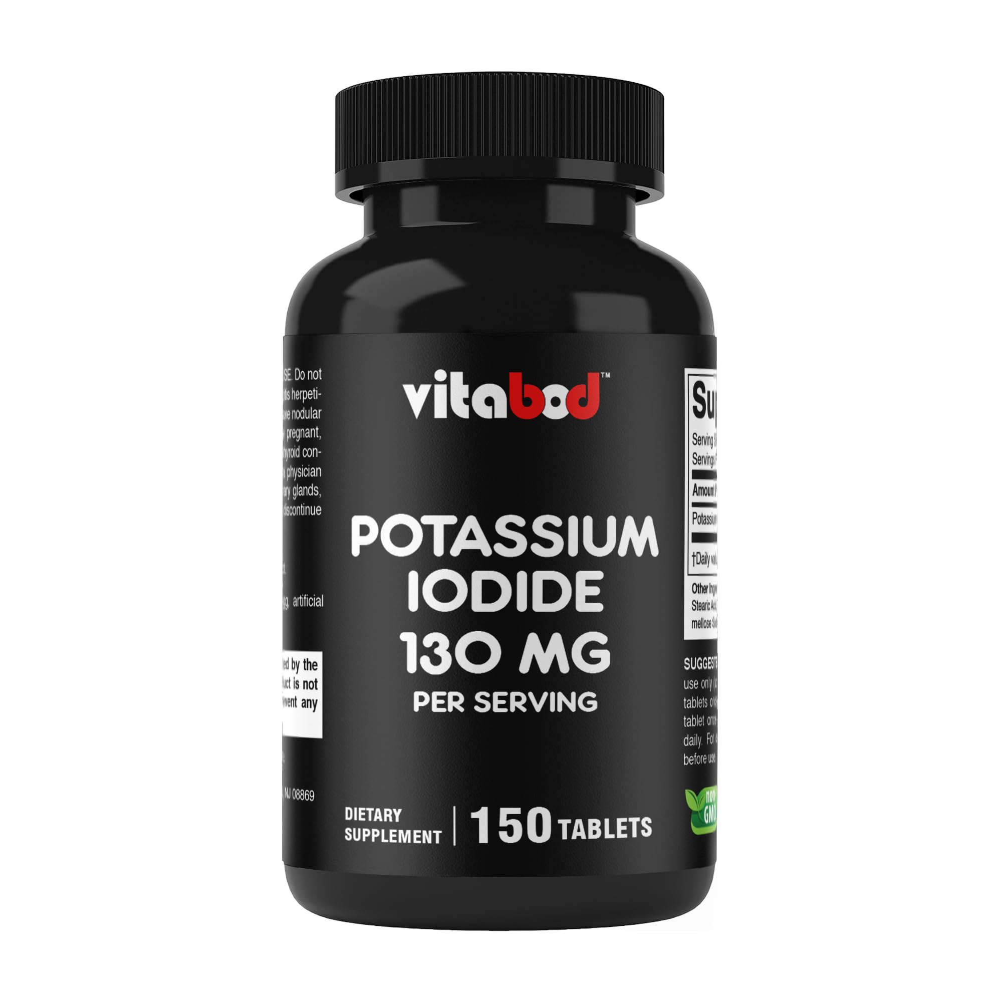 Vitabod iodure de potassium emballage pratique et lisible pour le stockage à domicile