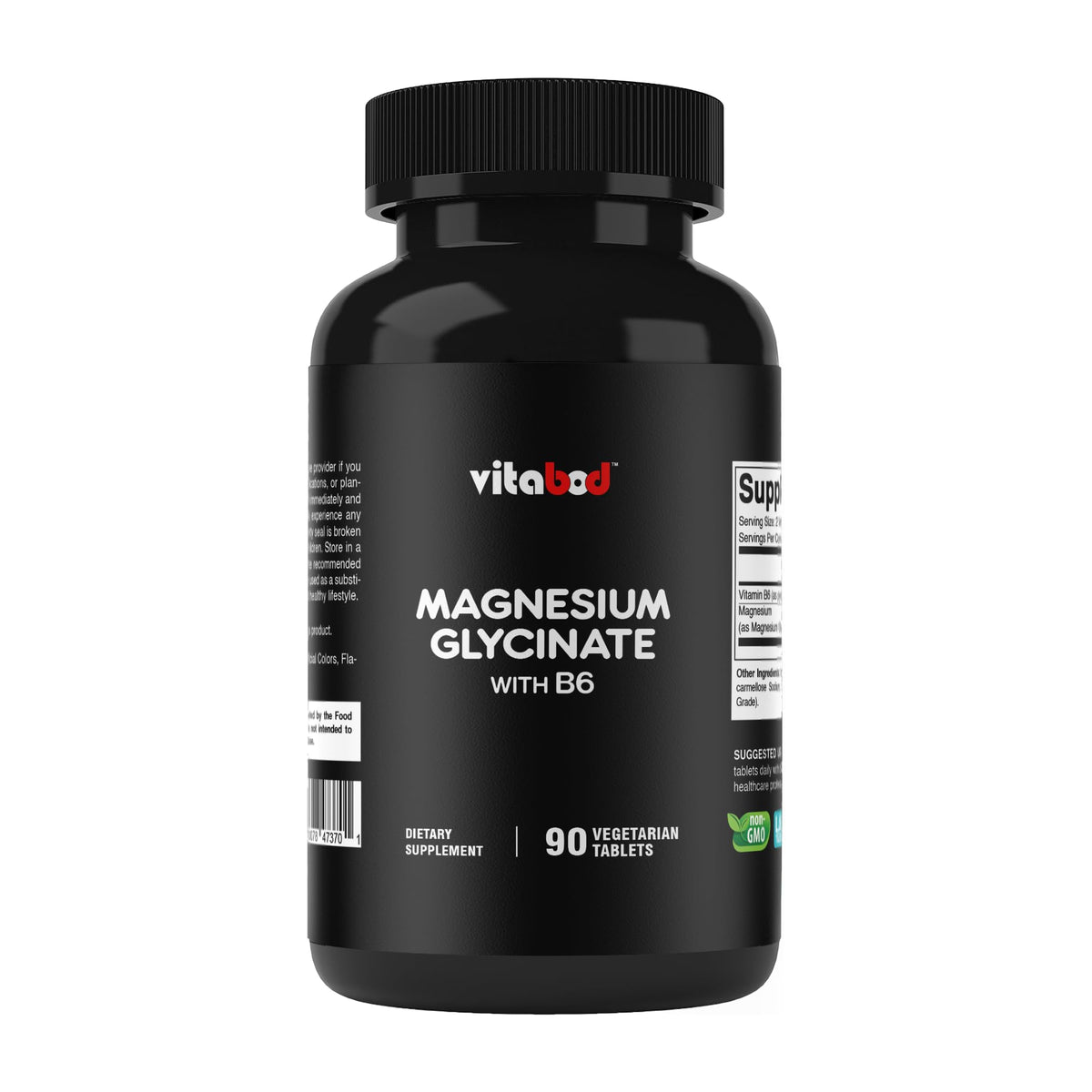 Vitabod Magnésium Glycinate 1000 mg – bouteille pour un apport quotidien potentiel.