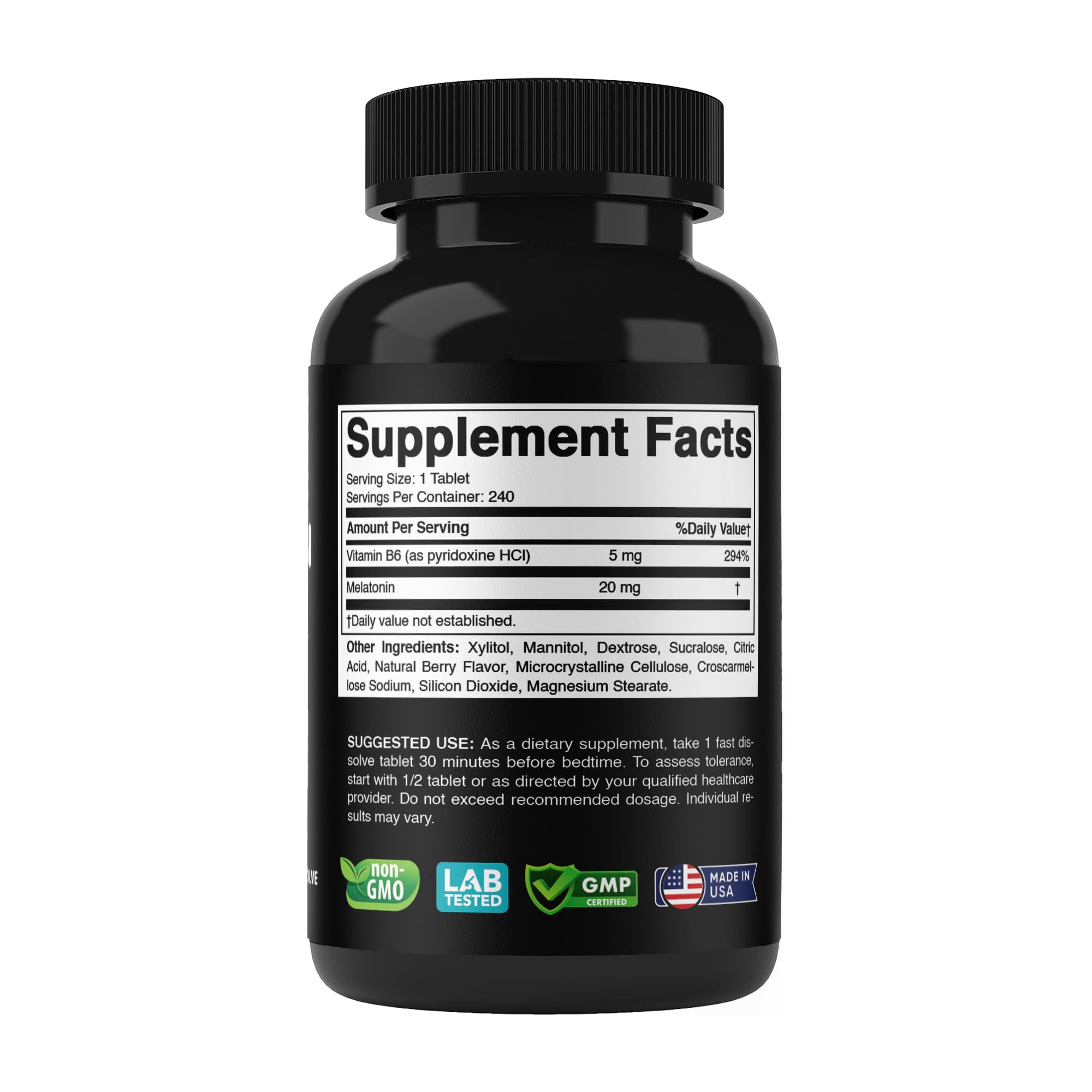 Vitabod Melatonine 20 mg, formule non dépendante et action rapide.