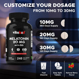 Vitabod Melatonine: sans gluten, végétarien et Non-GMO pour une consommation consciente.