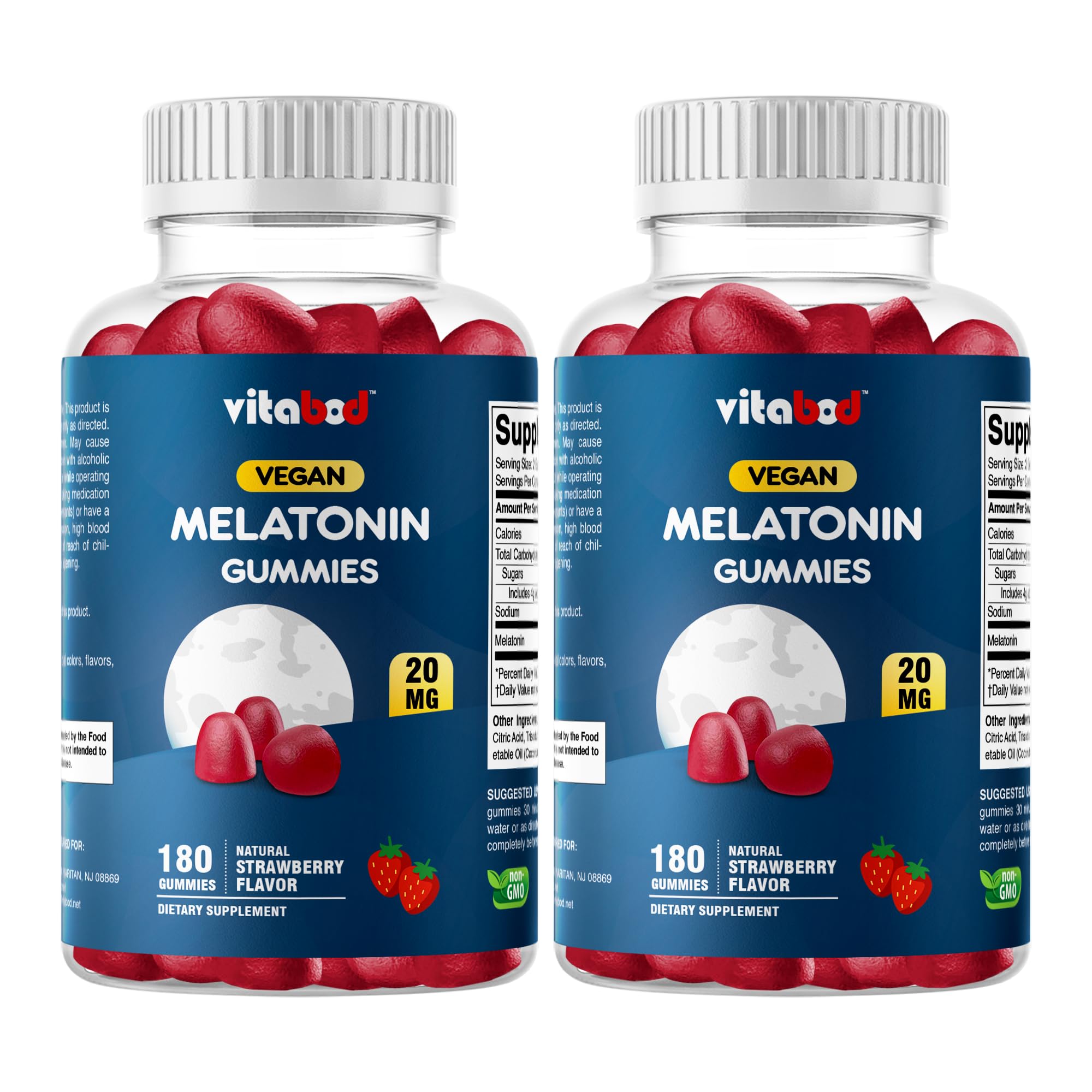 Vitabod Melatonine Gummies en bouteille, concentration élevée pour la routine nocturne