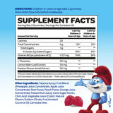 Saveur Smurf Berry de VITABURST, gommes faciles à mâcher pendant les activités scolaires.