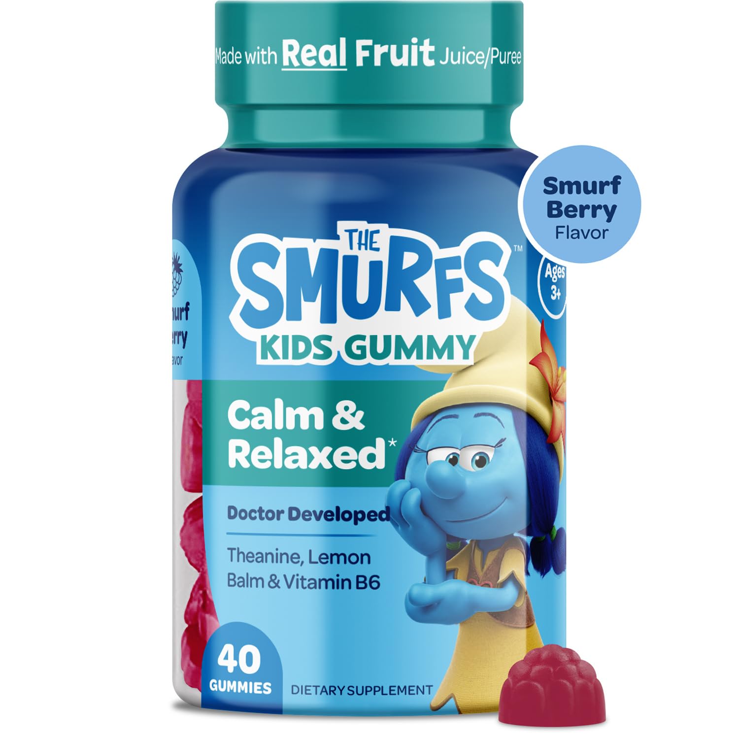 Gommes Pratiques Smurfs Calm à emporter pour l’école et les trajets.