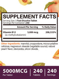 Vitacook B12 bouteille 240 comprimés, format pratique pour usage quotidien sans sucre.