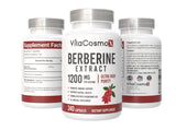 VitaCosmoX Berberine HCL bouteille compacte : transport facile et usage rapide