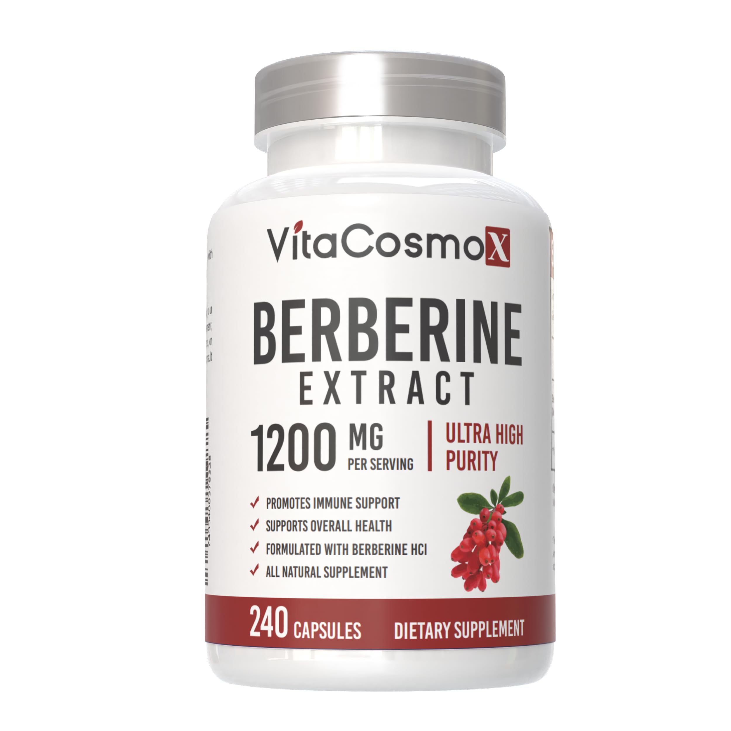 VitaCosmoX Berberine HCL capsule : dose élevée et pratique au quotidien