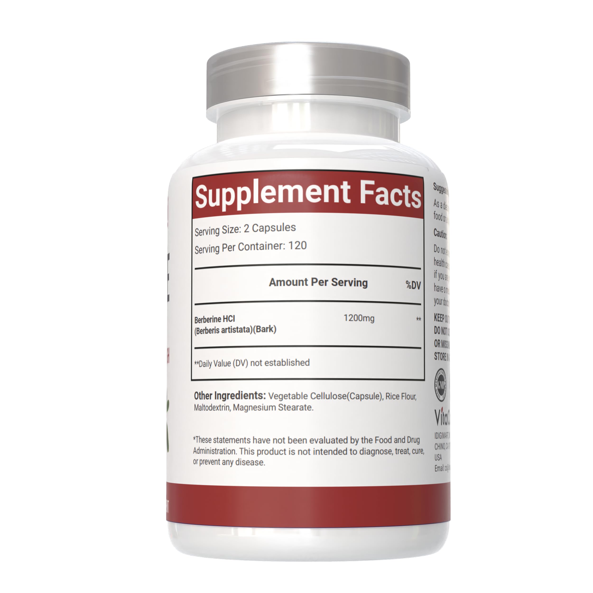 VitaCosmoX Berberine HCL non-OGM : formulation transparente et fiable