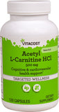 Vitacost Acétyl-L-Carnitine HCl, bouteille de 120 gélules, soutien énergétique quotidien.