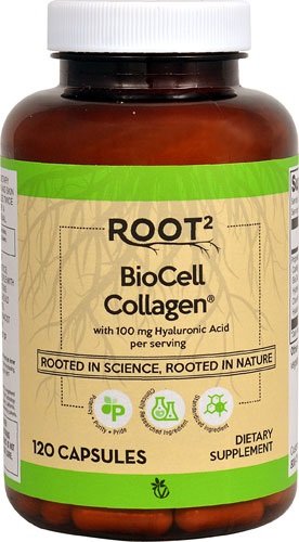 Vitacost Acide Hyaluronique avec BioCell Collogene II — bouteille, soutien potentiel des articulations.
