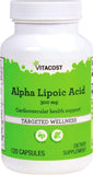 Vitacost Alpha Lipoic Acid: bouteille de 120 capsules pour un soutien antioxydant.