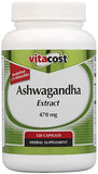 Capsules Vitacost Ashwagandha Extrait en flacon standardisé, soutien potentiel à l'humeur.